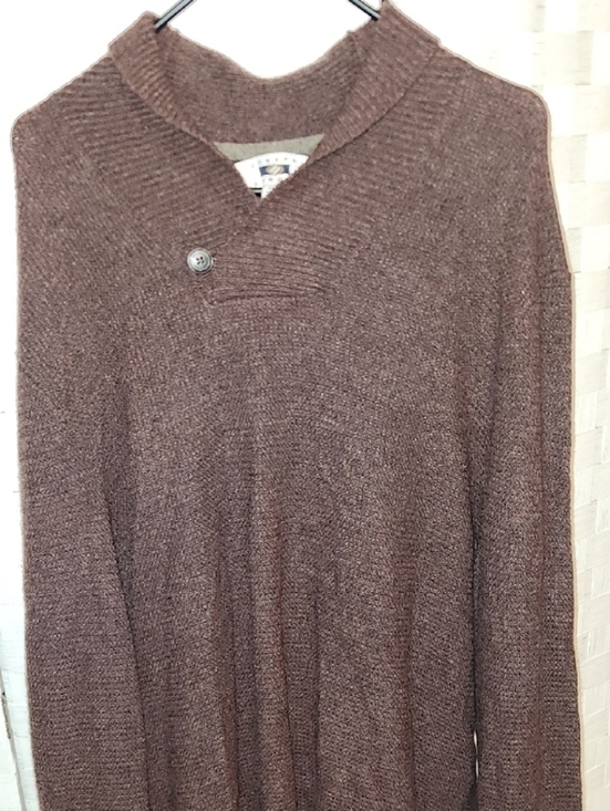 Joseph Other - Joseph Abboud Sweater Mens Large Maroon Brown Wool Shawl Collar Sz 3XLT
